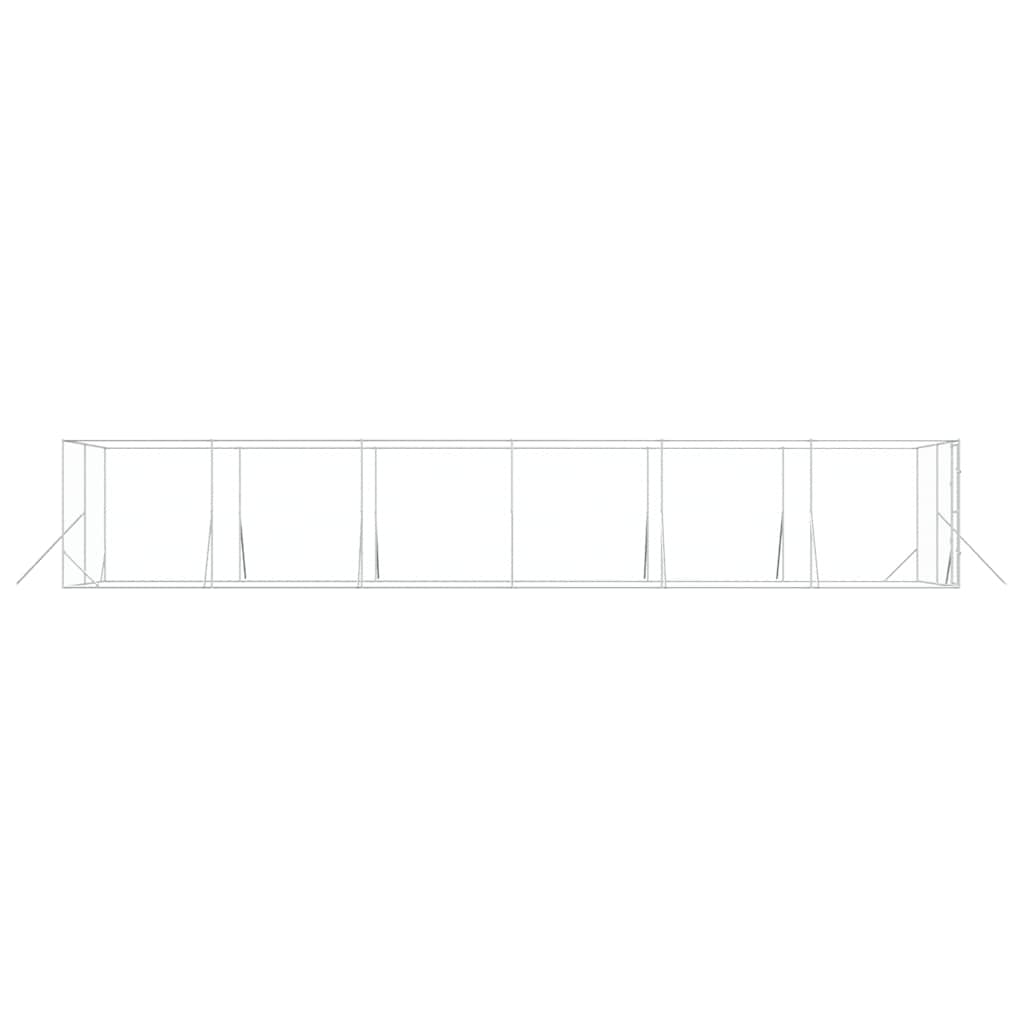 Outdoor-Hundezwinger Silbern 4x12x2 m Verzinkter Stahl