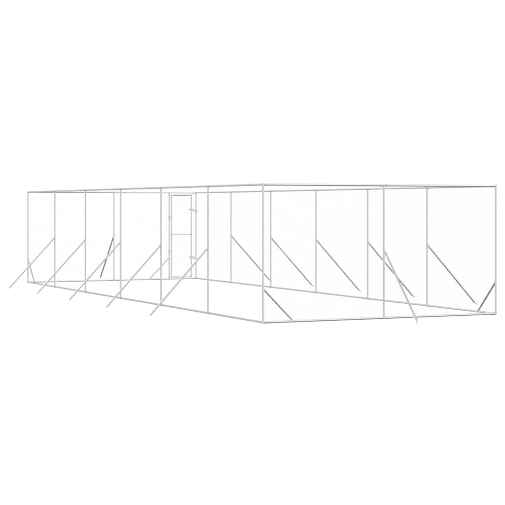 Outdoor-Hundezwinger Silbern 4x12x2 m Verzinkter Stahl