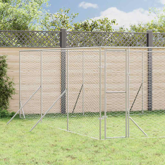 Outdoor-Hundezwinger Silbern 6x6x2 m Verzinkter Stahl