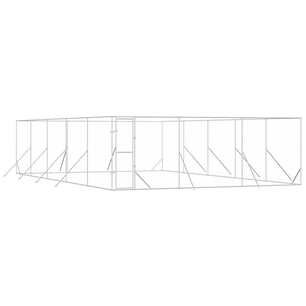 Outdoor-Hundezwinger Silbern 6x10x2 m Verzinkter Stahl
