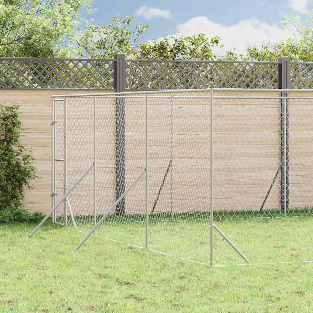 Outdoor-Hundezwinger Silbern 6x10x2 m Verzinkter Stahl
