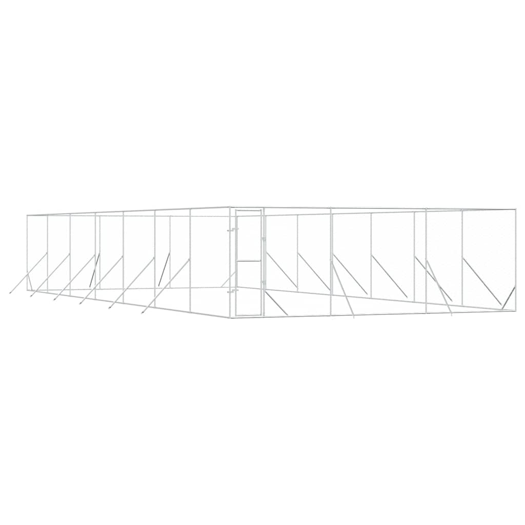 Outdoor-Hundezwinger Silbern 6x14x2 m Verzinkter Stahl