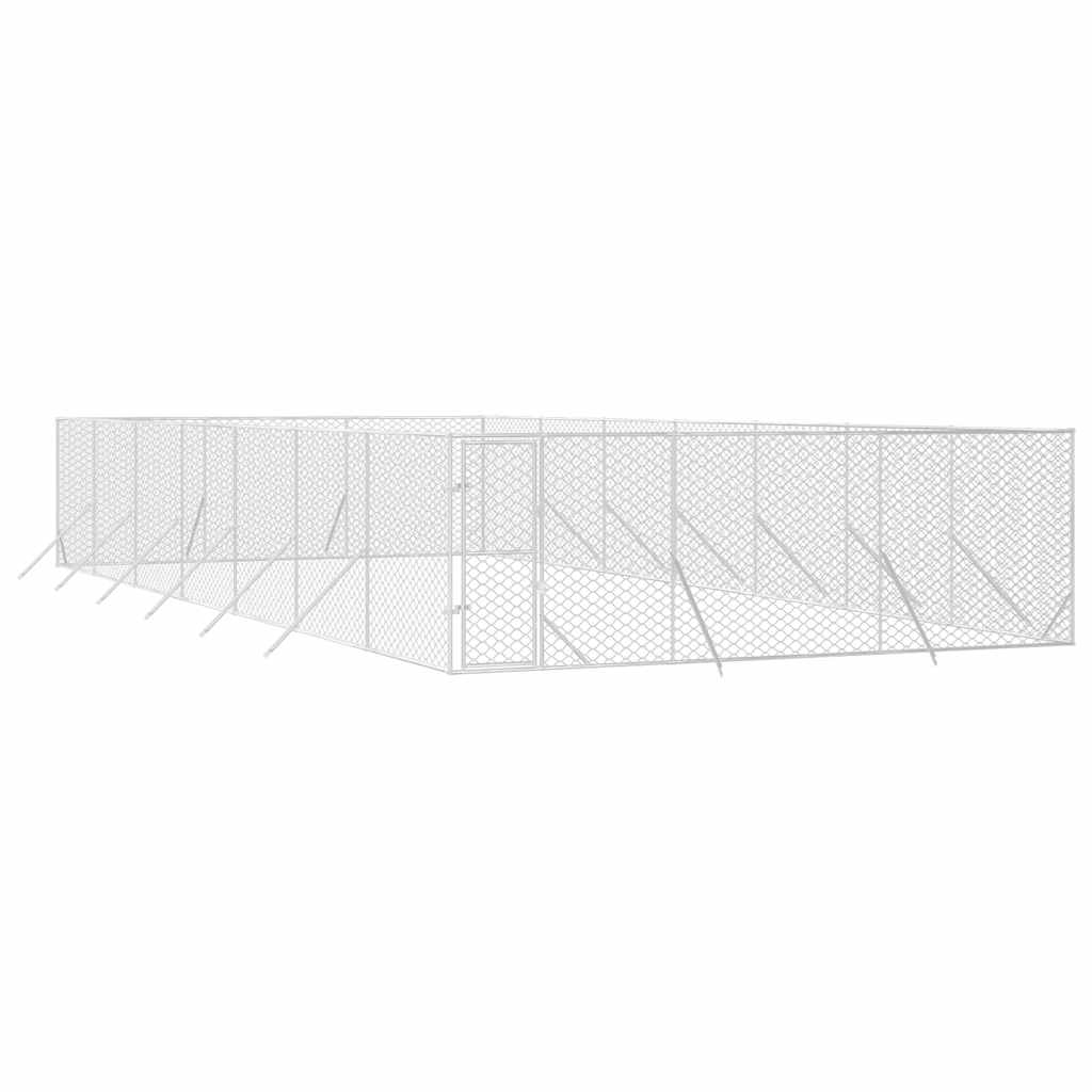 Outdoor-Hundezwinger Silbern 6x14x2 m Verzinkter Stahl