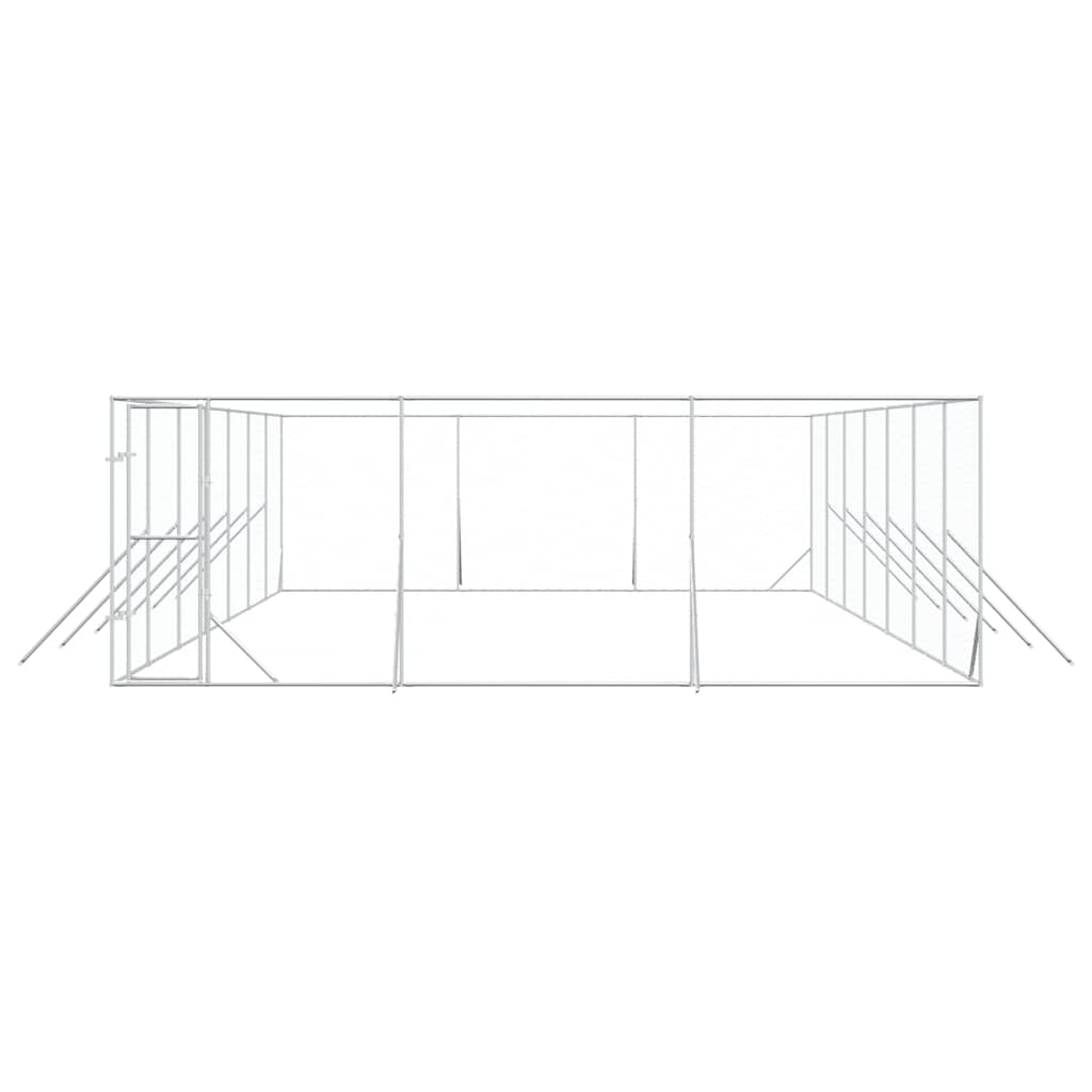 Outdoor-Hundezwinger Silbern 6x14x2 m Verzinkter Stahl