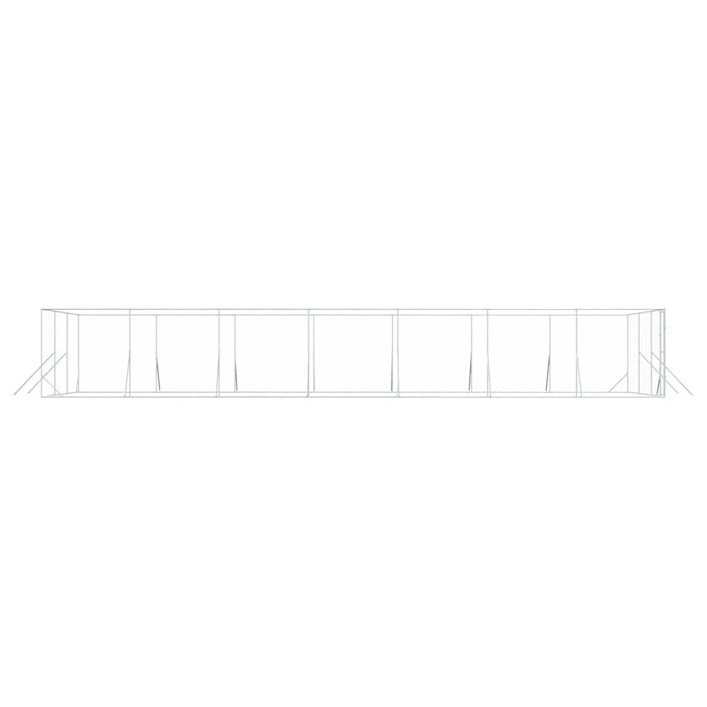 Outdoor-Hundezwinger Silbern 6x14x2 m Verzinkter Stahl