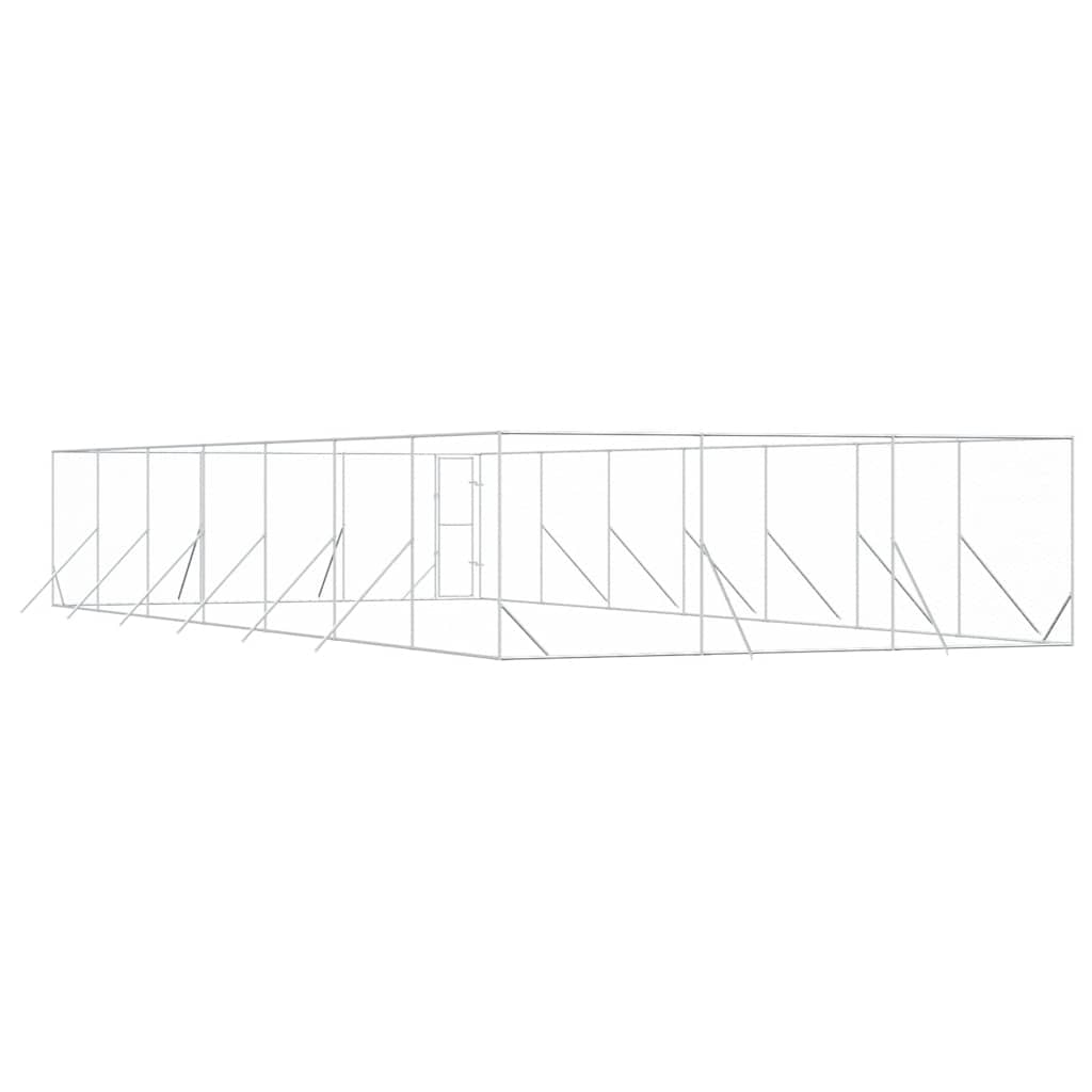 Outdoor-Hundezwinger Silbern 6x14x2 m Verzinkter Stahl