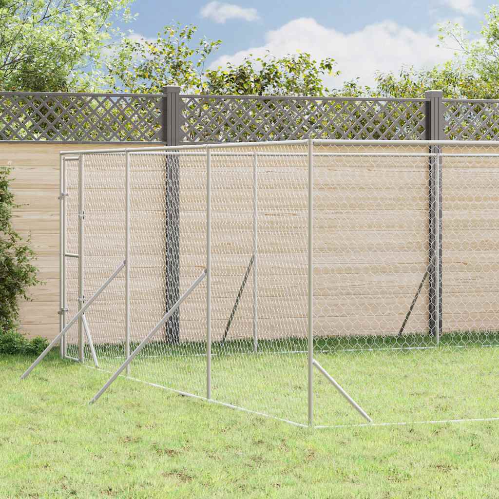 Outdoor-Hundezwinger Silbern 6x14x2 m Verzinkter Stahl