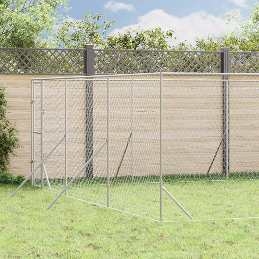 Outdoor-Hundezwinger Silbern 6x14x2 m Verzinkter Stahl