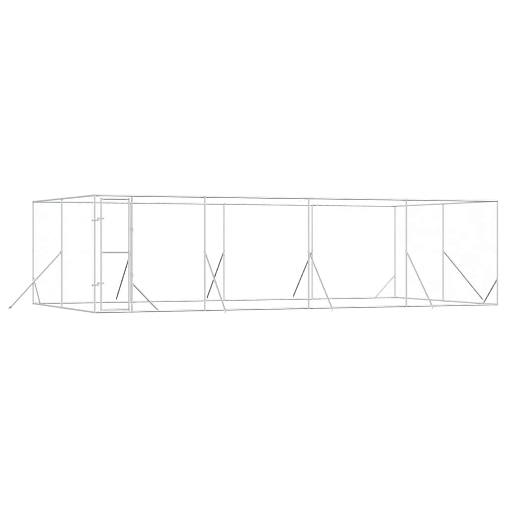 Outdoor-Hundezwinger Silbern 8x4x2 m Verzinkter Stahl