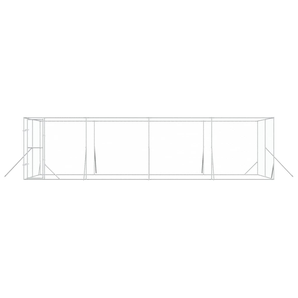 Outdoor-Hundezwinger Silbern 8x4x2 m Verzinkter Stahl