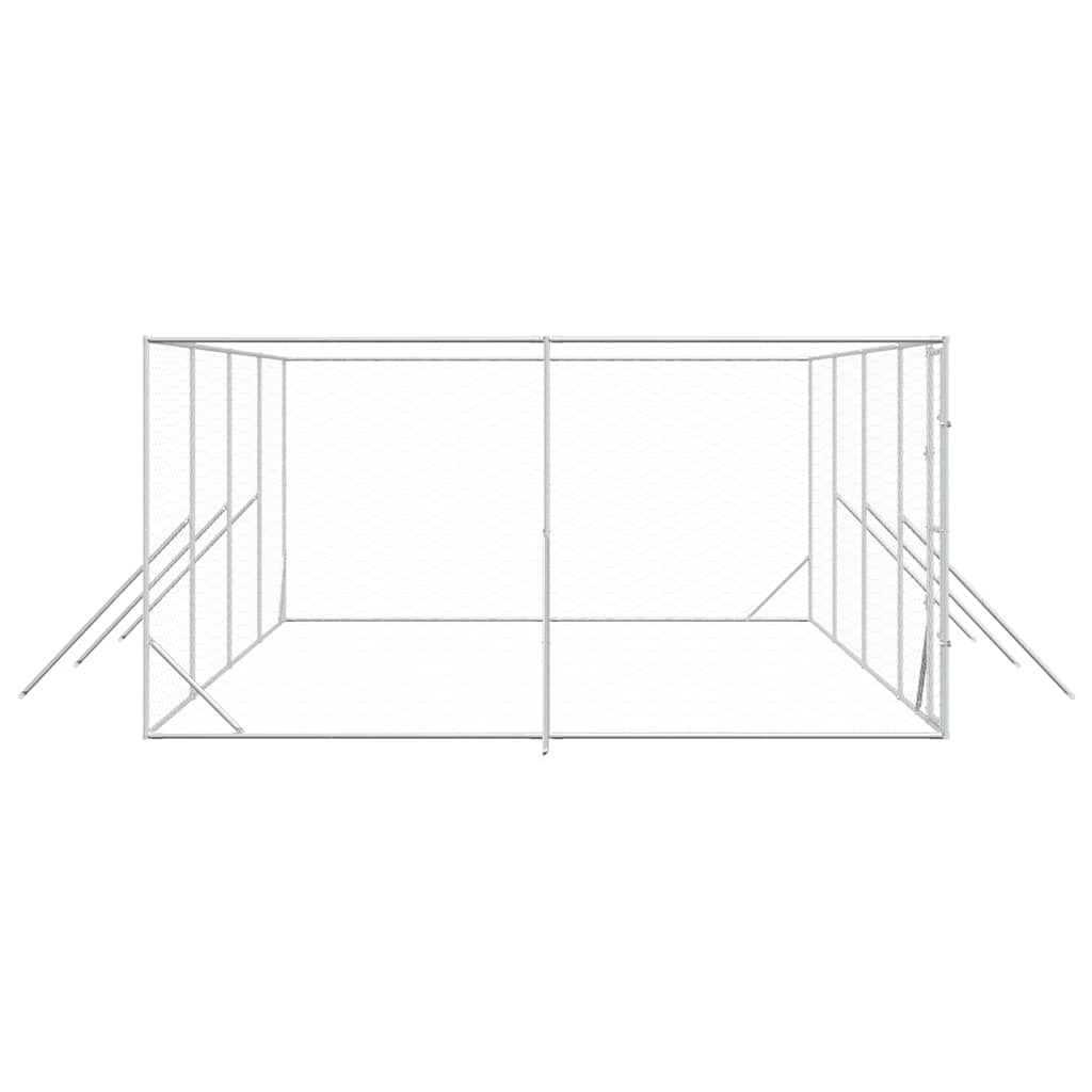 Outdoor-Hundezwinger Silbern 8x4x2 m Verzinkter Stahl