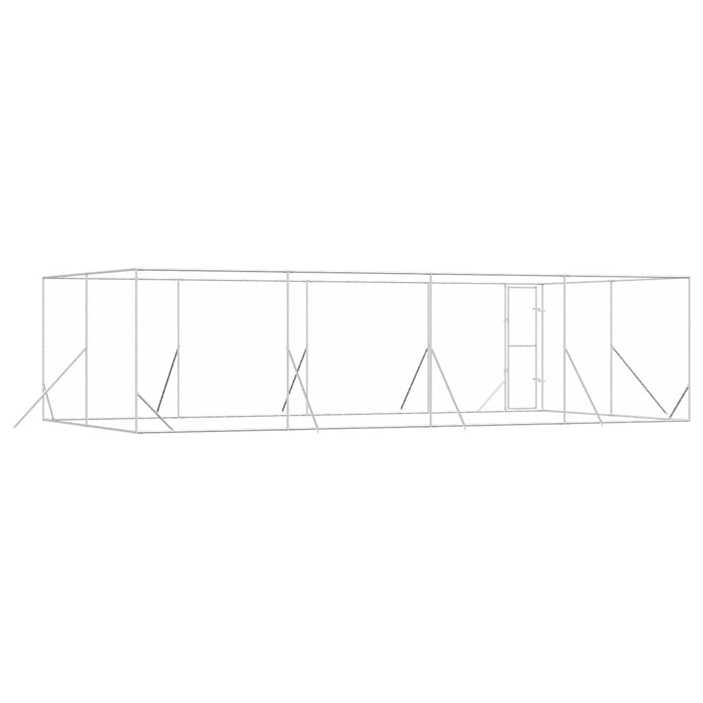 Outdoor-Hundezwinger Silbern 8x4x2 m Verzinkter Stahl