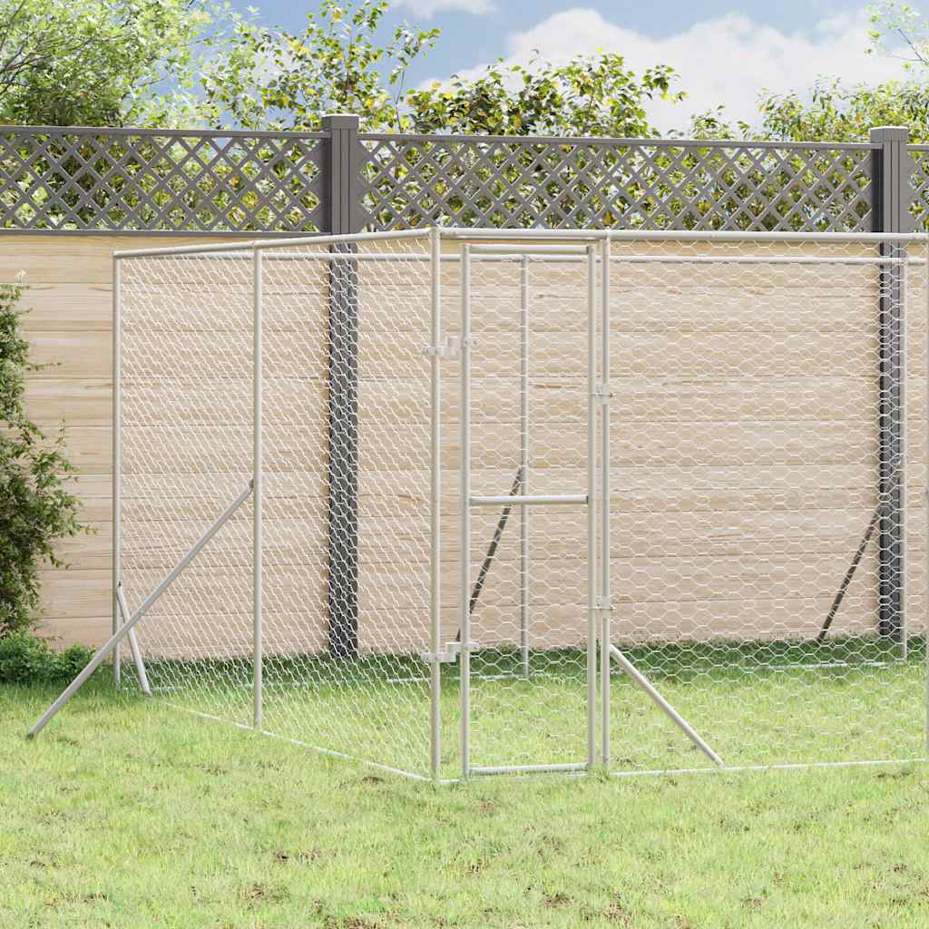 Outdoor-Hundezwinger Silbern 8x4x2 m Verzinkter Stahl