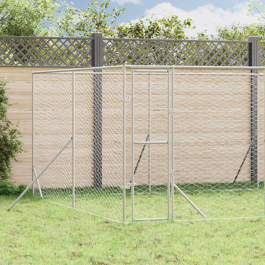 Outdoor-Hundezwinger Silbern 8x4x2 m Verzinkter Stahl