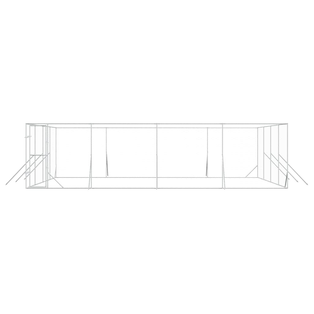 Outdoor-Hundezwinger Silbern 8x8x2 m Verzinkter Stahl