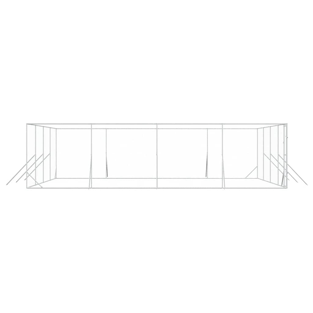 Outdoor-Hundezwinger Silbern 8x8x2 m Verzinkter Stahl