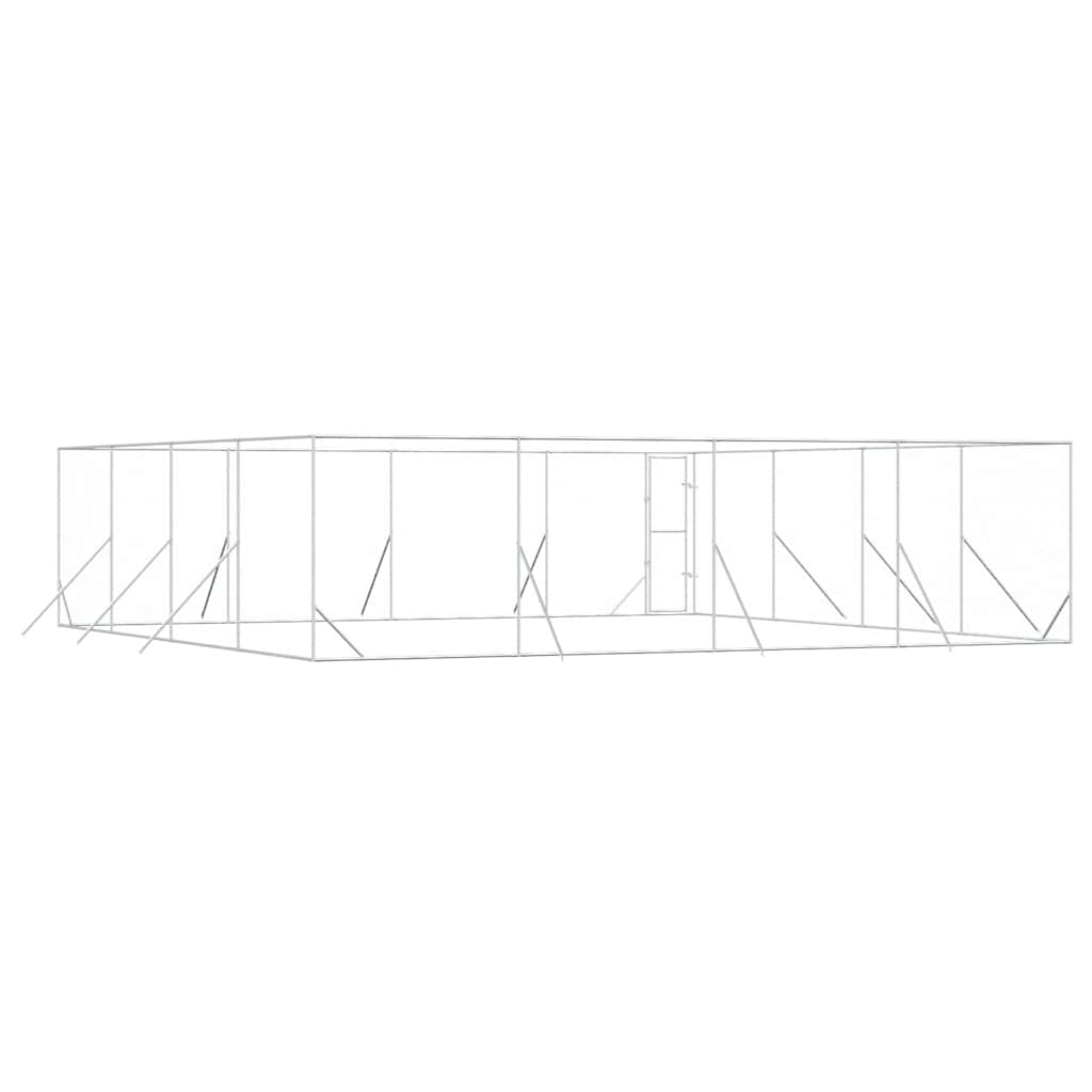 Outdoor-Hundezwinger Silbern 8x8x2 m Verzinkter Stahl