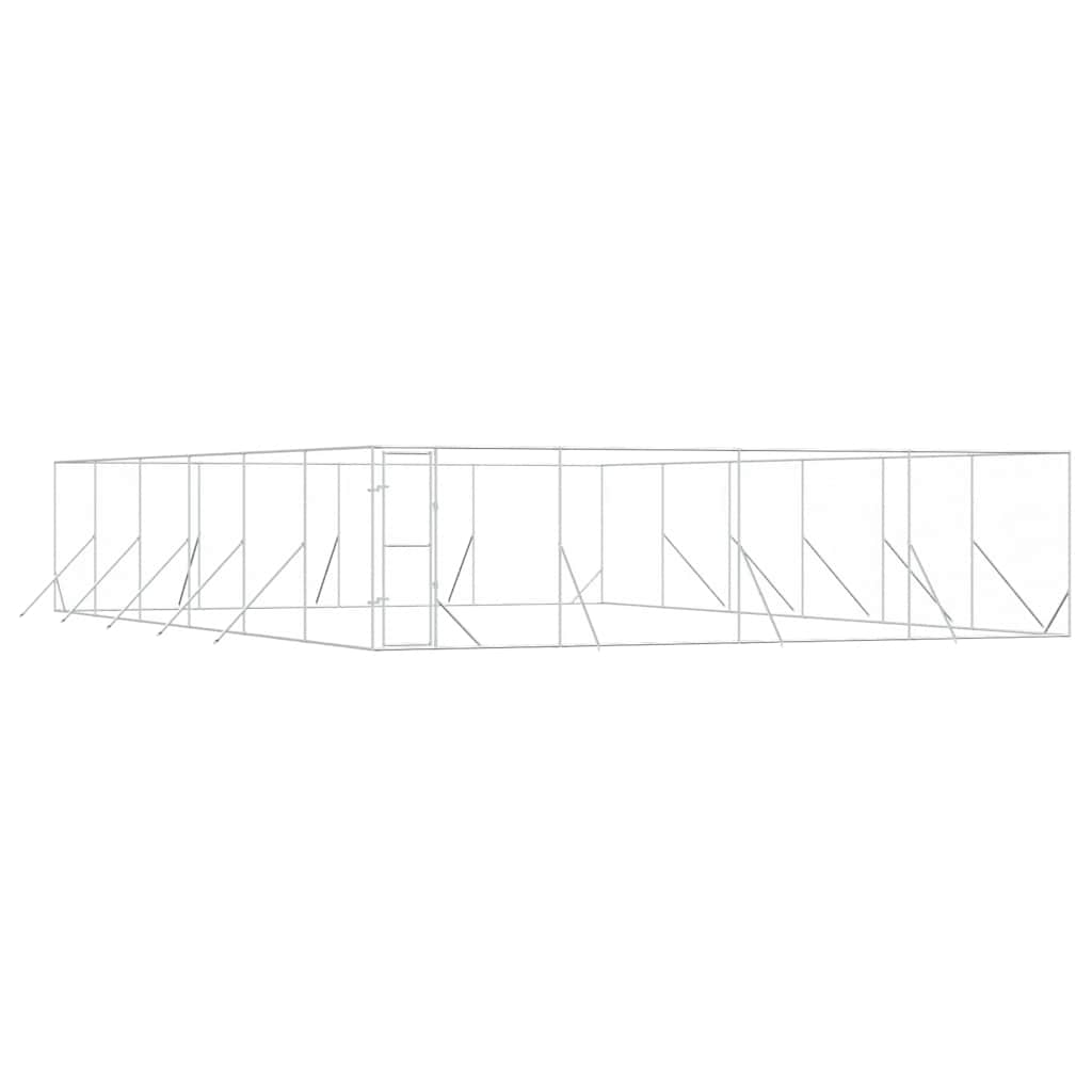 Outdoor-Hundezwinger Silbern 8x12x2 m Verzinkter Stahl