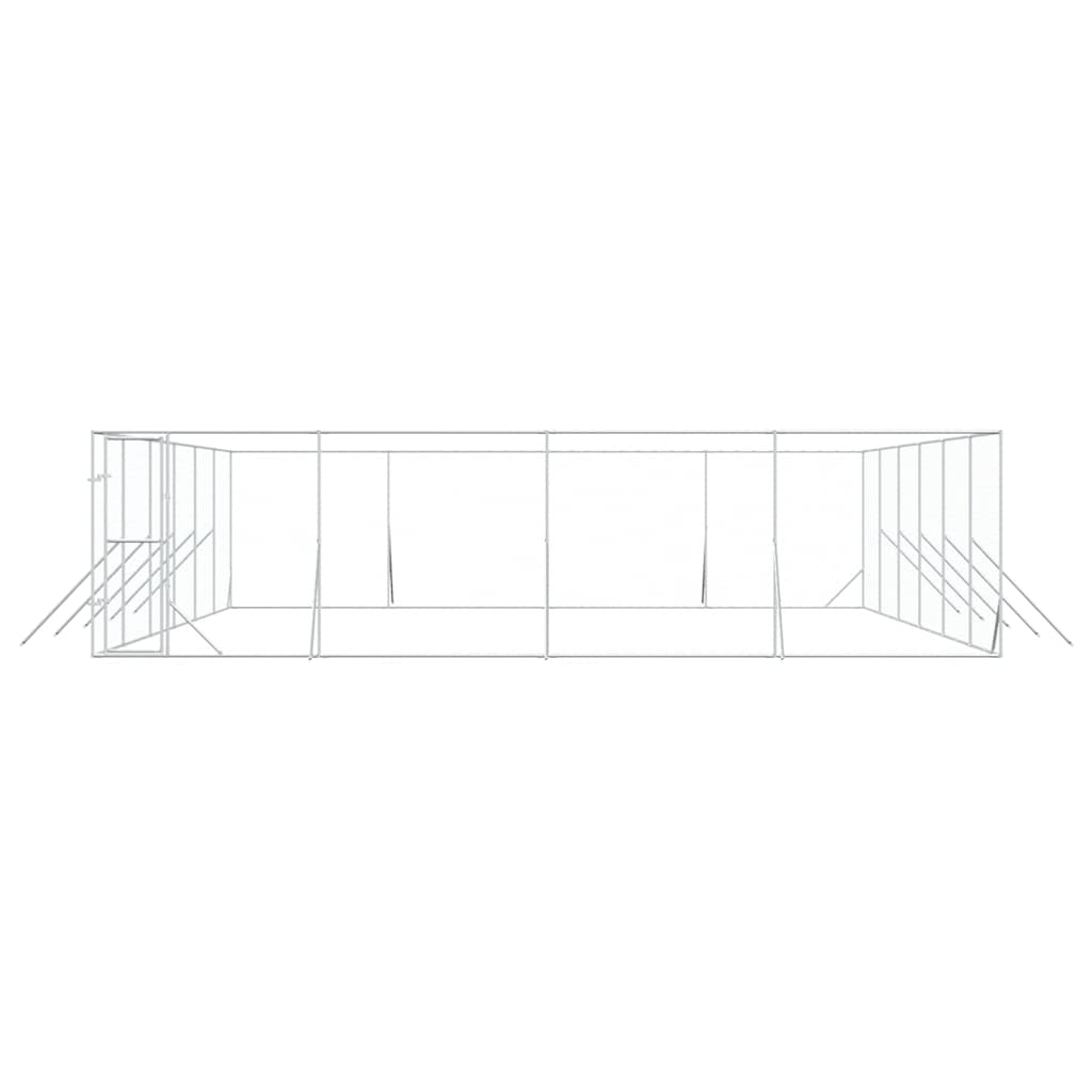 Outdoor-Hundezwinger Silbern 8x12x2 m Verzinkter Stahl