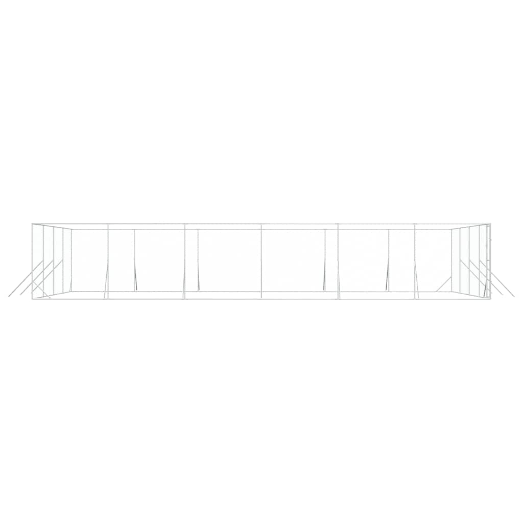 Outdoor-Hundezwinger Silbern 8x12x2 m Verzinkter Stahl