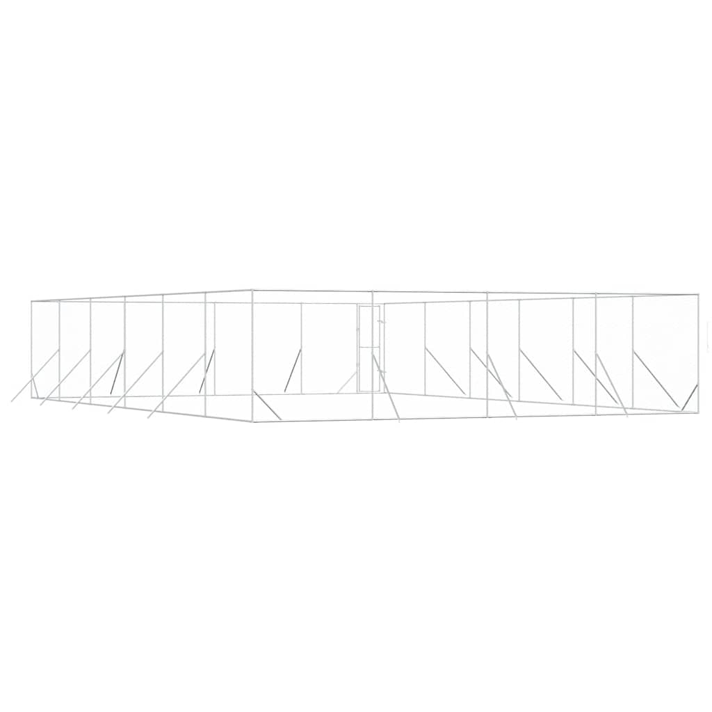 Outdoor-Hundezwinger Silbern 8x12x2 m Verzinkter Stahl