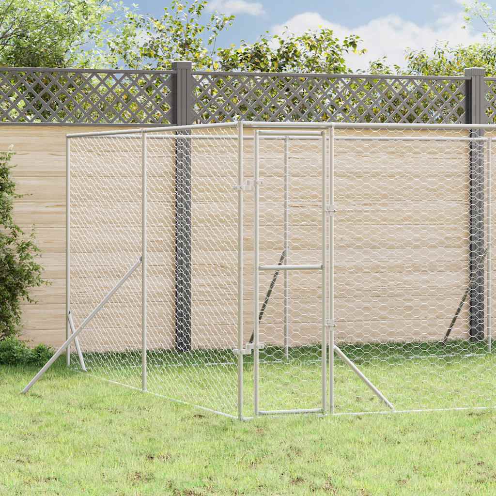 Outdoor-Hundezwinger Silbern 8x12x2 m Verzinkter Stahl