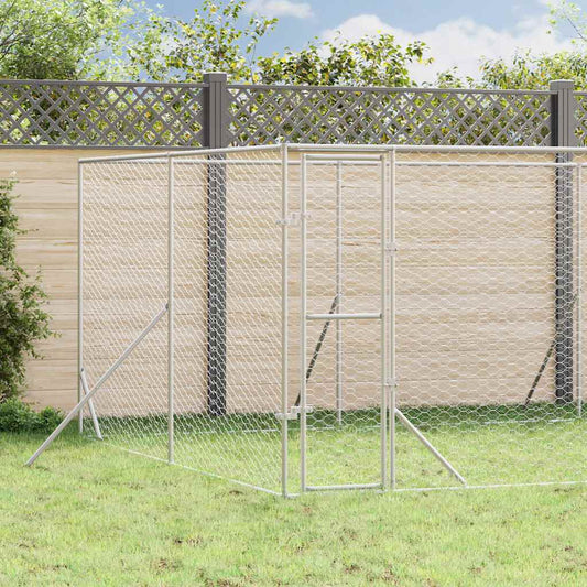 Outdoor-Hundezwinger Silbern 8x12x2 m Verzinkter Stahl