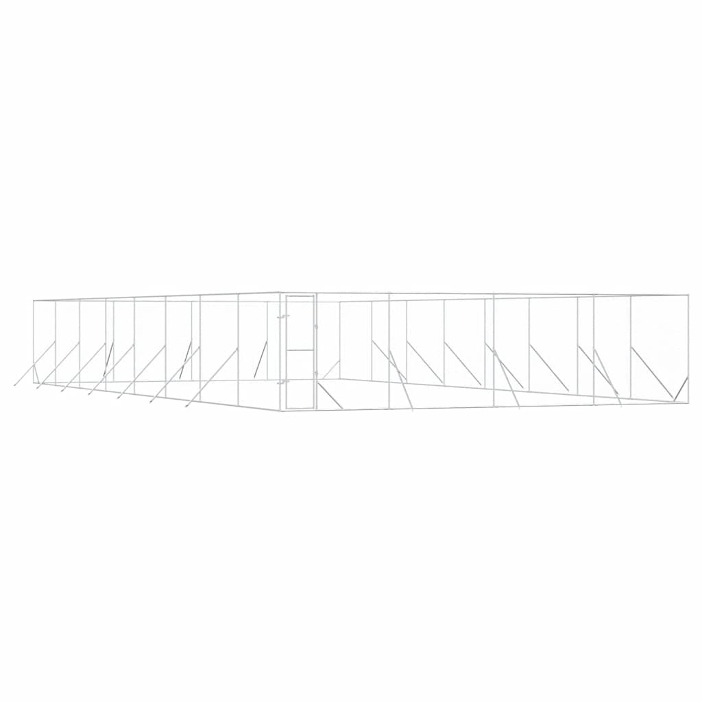 Outdoor-Hundezwinger Silbern 8x16x2 m Verzinkter Stahl