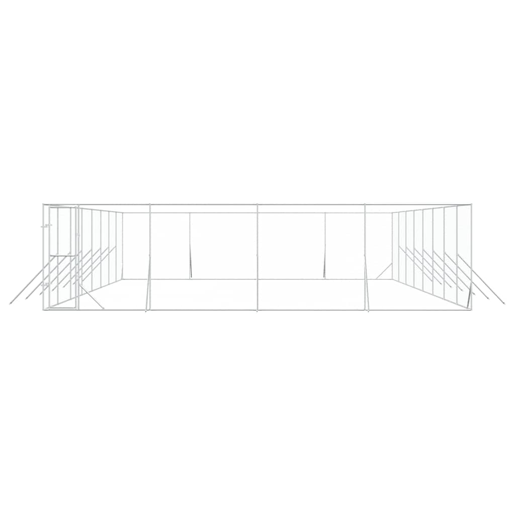 Outdoor-Hundezwinger Silbern 8x16x2 m Verzinkter Stahl