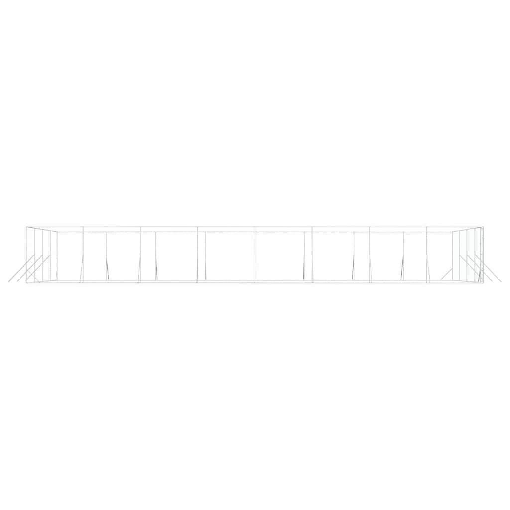 Outdoor-Hundezwinger Silbern 8x16x2 m Verzinkter Stahl