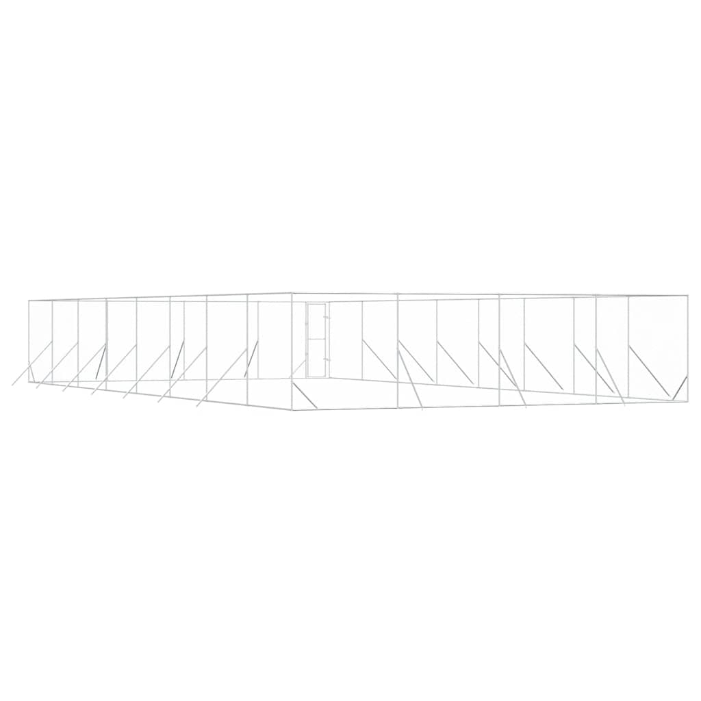 Outdoor-Hundezwinger Silbern 8x16x2 m Verzinkter Stahl