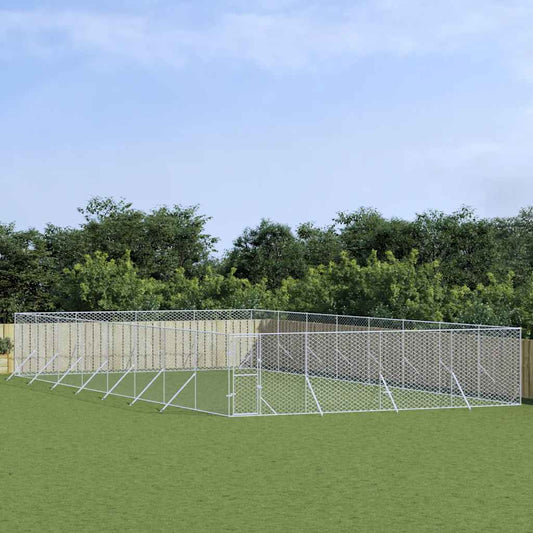 Outdoor-Hundezwinger Silbern 8x16x2 m Verzinkter Stahl