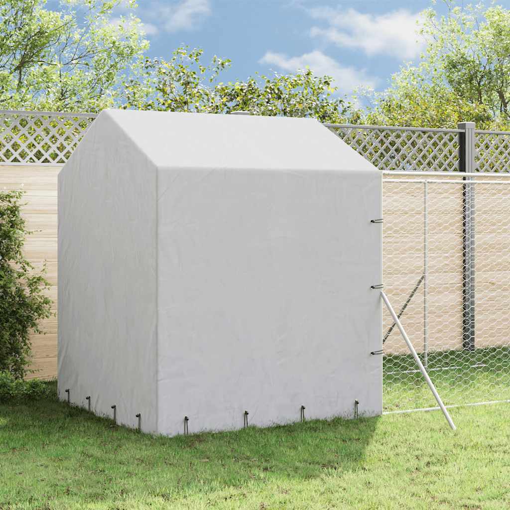 Outdoor-Hundezwinger mit Dach Silbern 2x6x2,5m Verzinkter Stahl