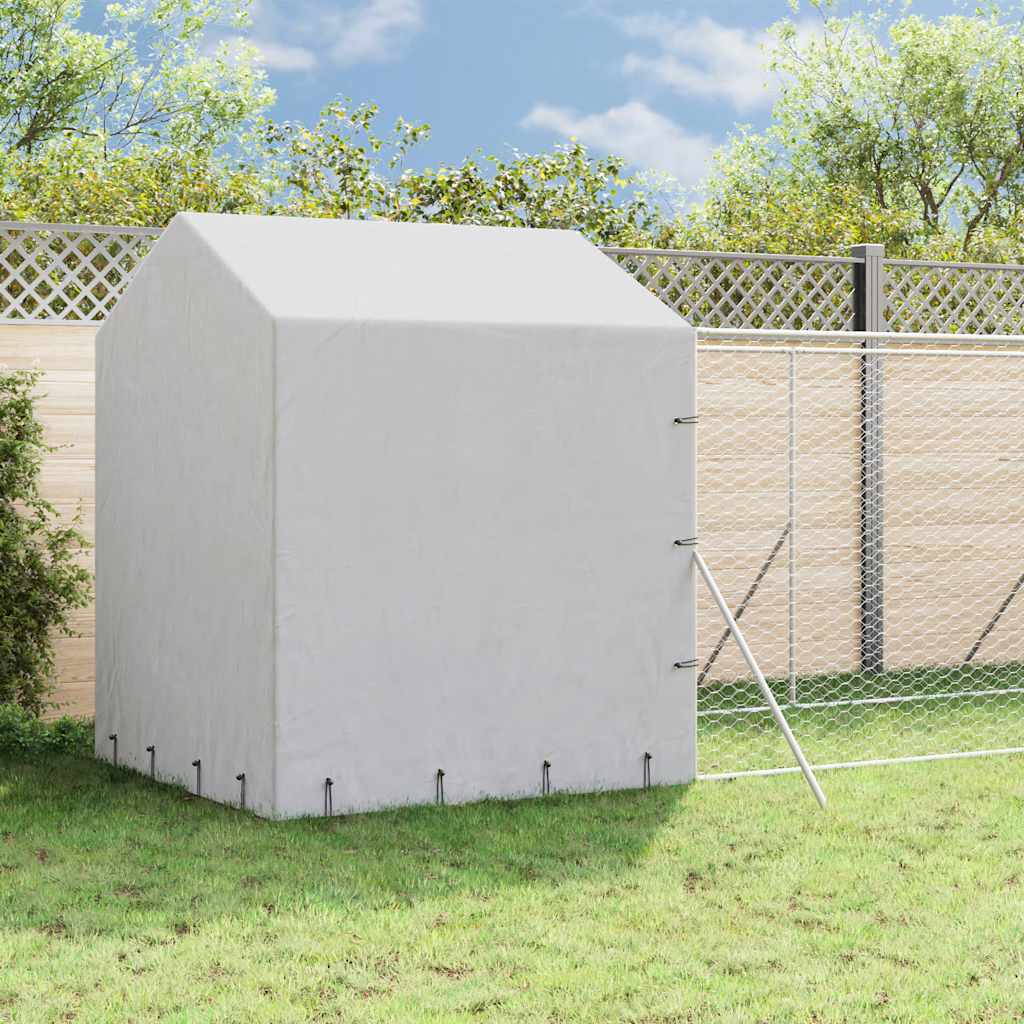 Outdoor-Hundezwinger mit Dach Silbern 2x10x2,5 m Stahl Verzinkt