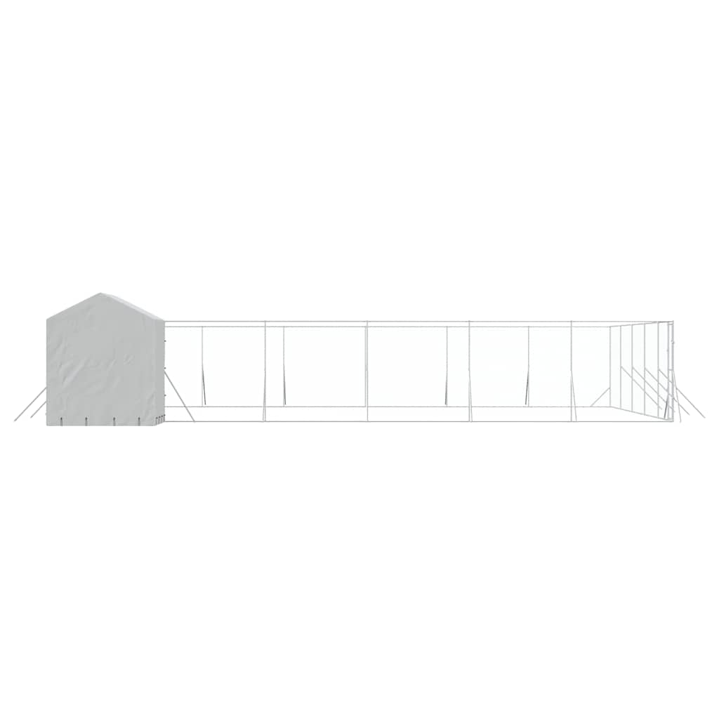 Outdoor-Hundezwinger mit Dach Silbern 12x12x2,5m Stahl Verzinkt