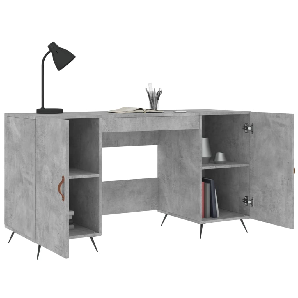 Desk Concrete Gray 140x50x75 cm Engineered Wood