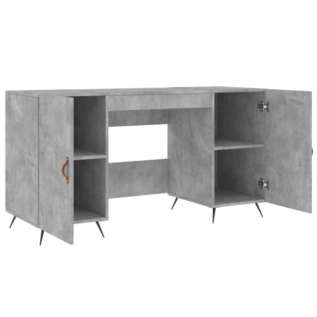Desk Concrete Gray 140x50x75 cm Engineered Wood