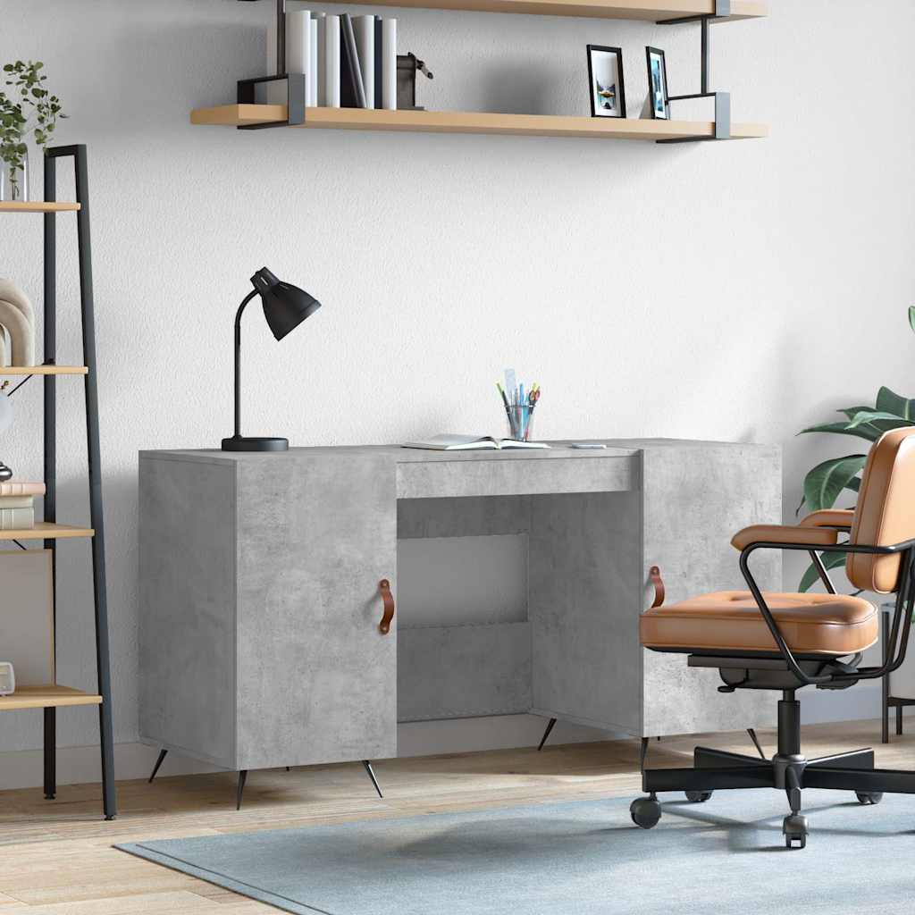Desk Concrete Gray 140x50x75 cm Engineered Wood
