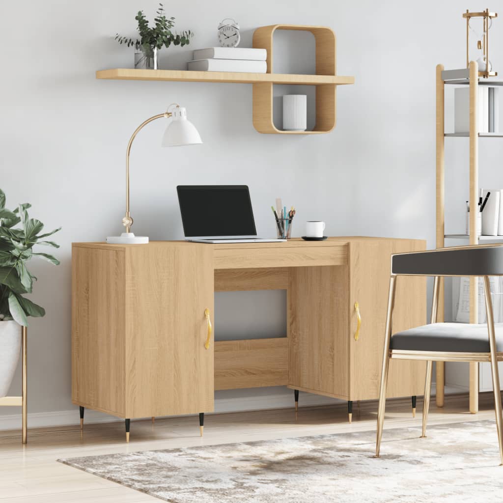 Bureau chêne Sonoma 140x50x75 cm panneau de particules