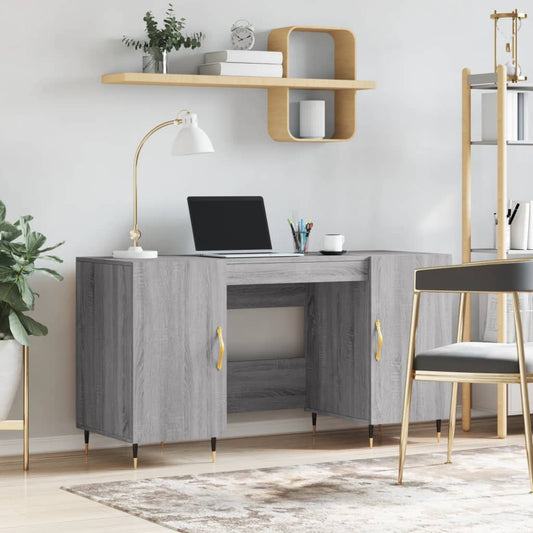 Bureau gris Sonoma 140x50x75 cm Aggloméré