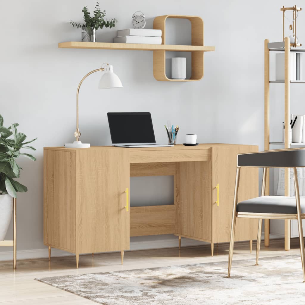 Bureau chêne Sonoma 140x50x75 cm panneau de particules