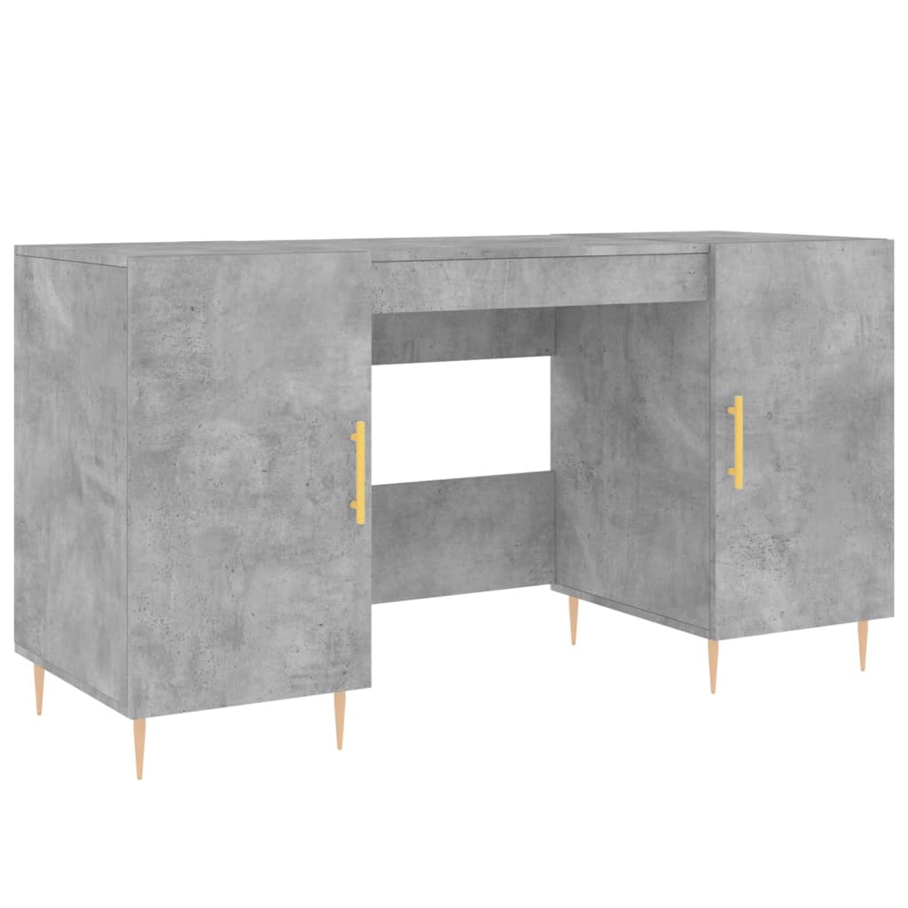 Desk Concrete Gray 140x50x75 cm Engineered Wood