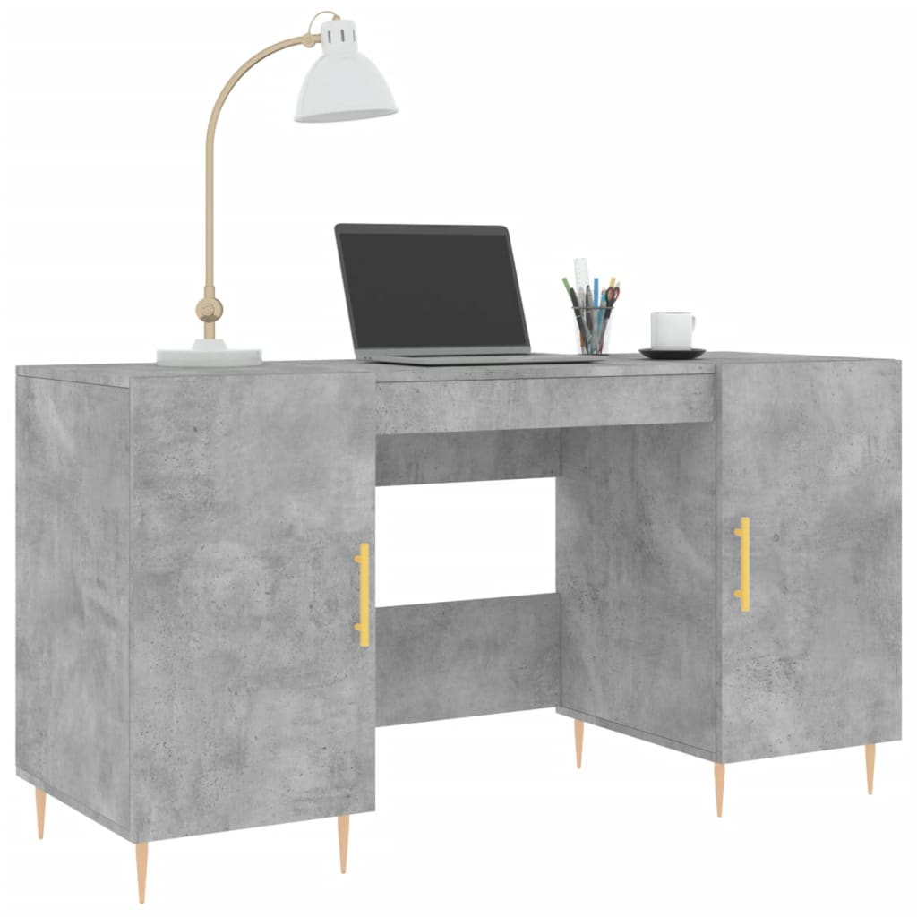 Desk Concrete Gray 140x50x75 cm Engineered Wood