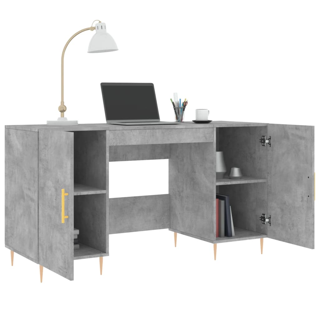 Desk Concrete Gray 140x50x75 cm Engineered Wood