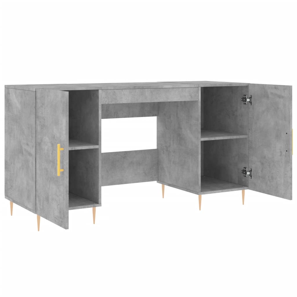 Desk Concrete Gray 140x50x75 cm Engineered Wood