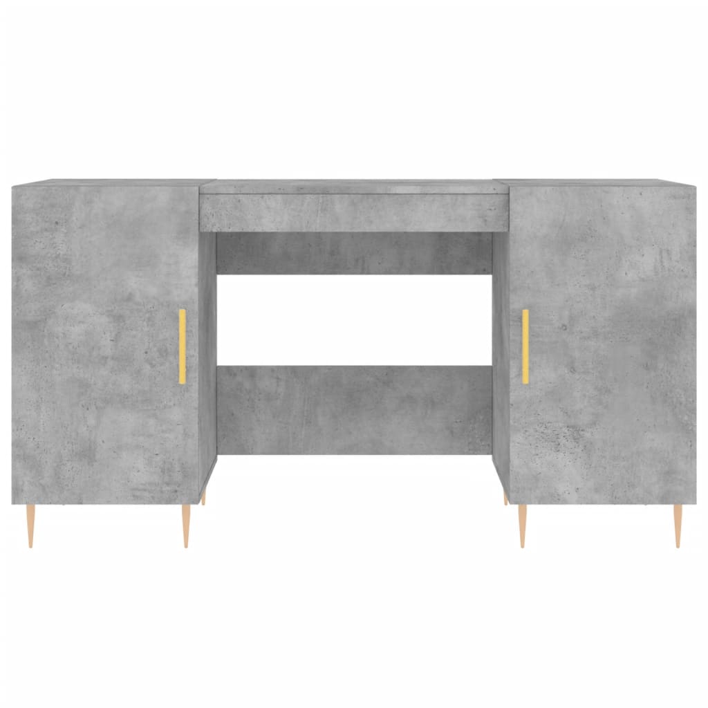 Desk Concrete Gray 140x50x75 cm Engineered Wood