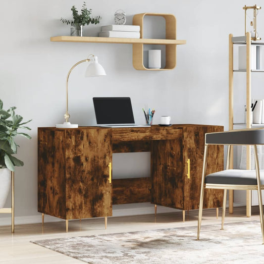 Bureau chêne fumé 140x50x75 cm Matériau à base de bois