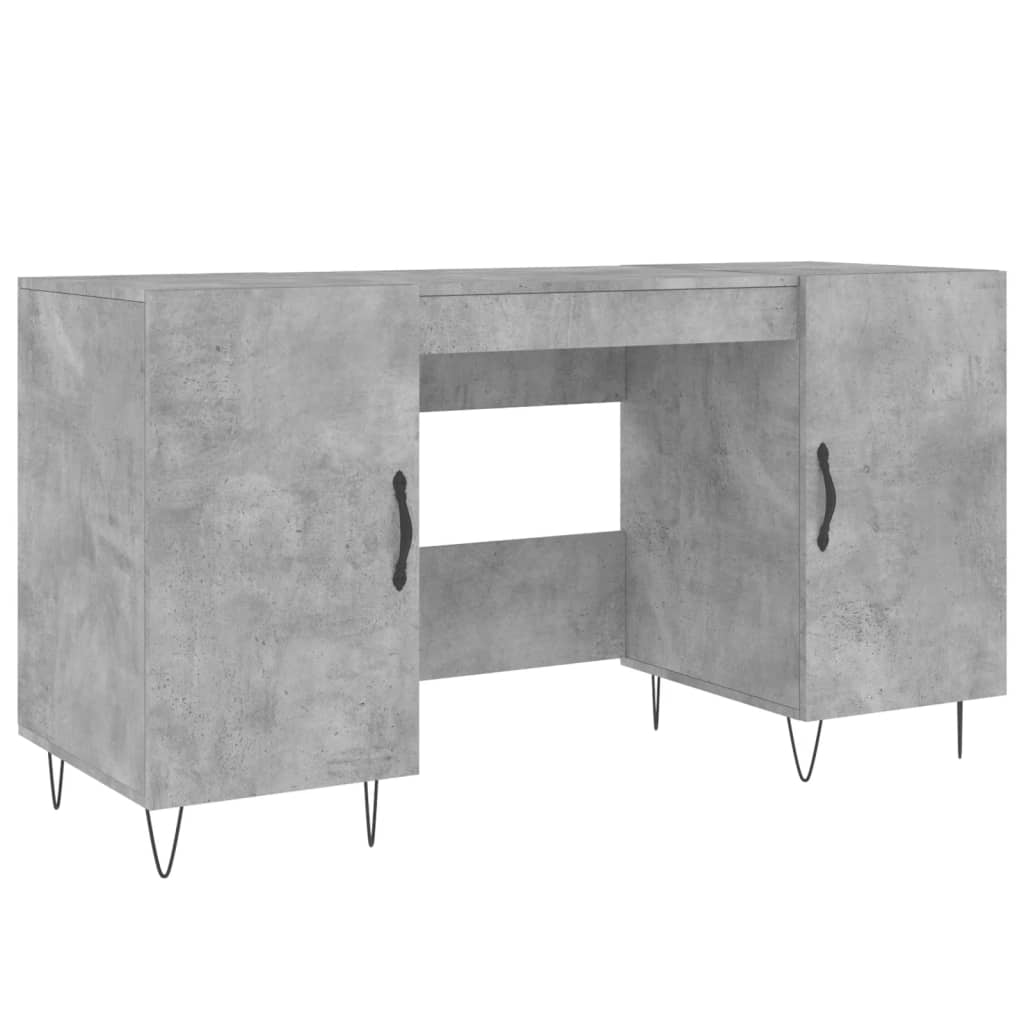 Desk Concrete Gray 140x50x75 cm Engineered Wood