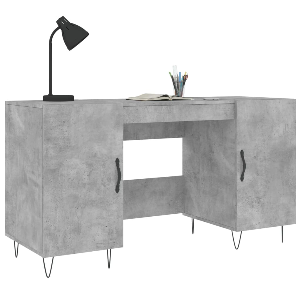 Desk Concrete Gray 140x50x75 cm Engineered Wood