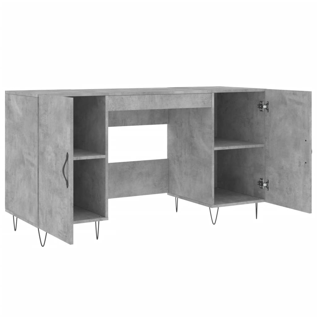 Desk Concrete Gray 140x50x75 cm Engineered Wood